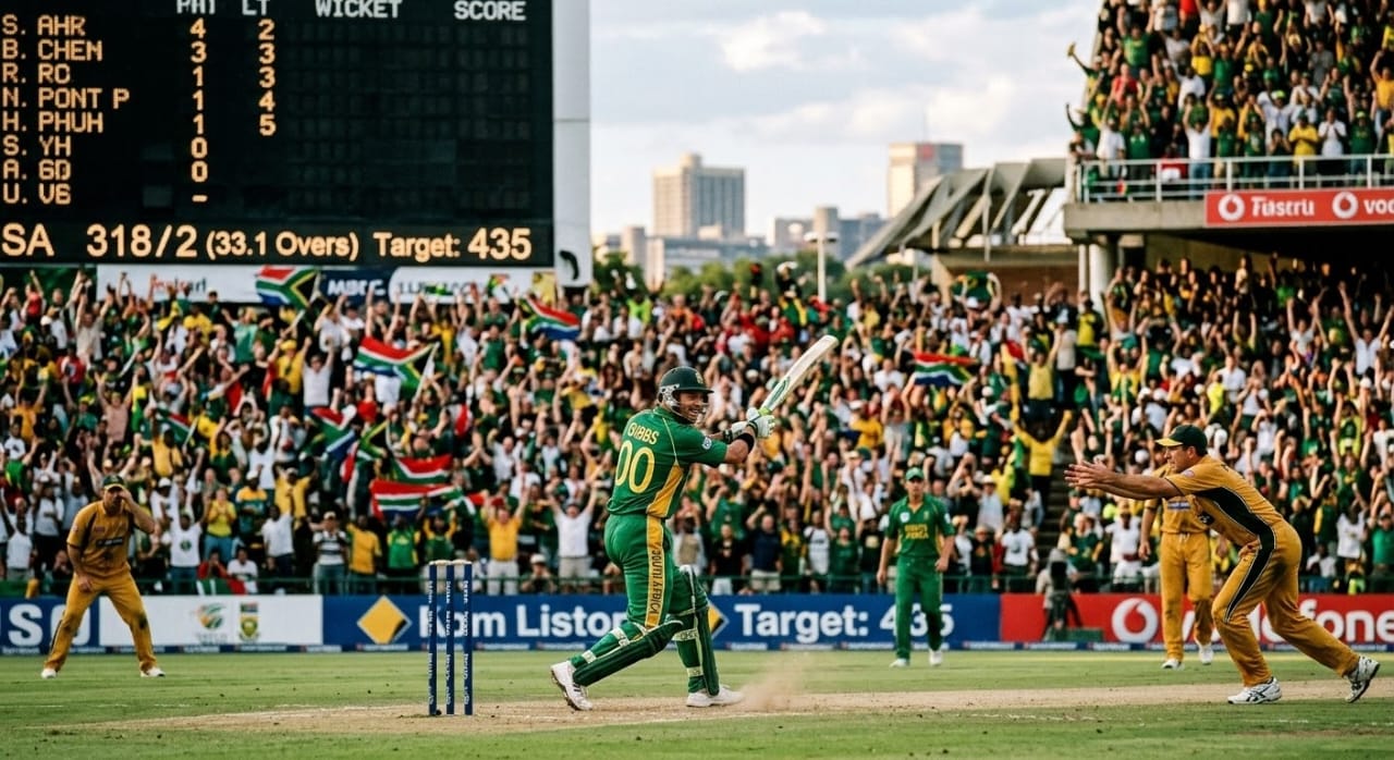Herschelle Gibbs playing a shot in the 2006 ODI between South Africa and Australia