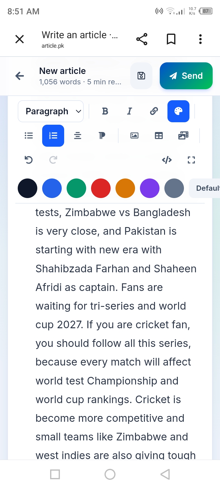 Zimbabwe and Bangladesh players