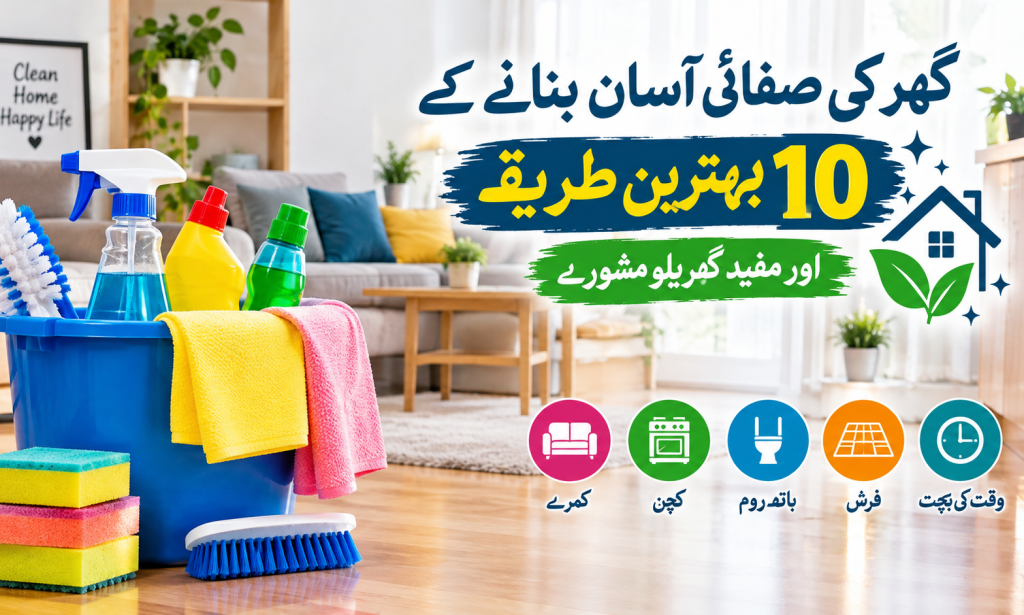 گھر کی صفائی آسان بنانے کے 10 بہترین طریقے جن سے وقت اور محنت دونوں بچائیں