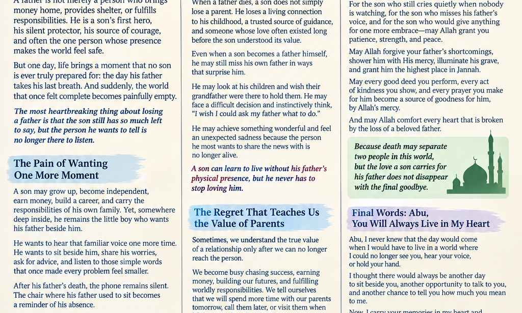 The Day a Father Leaves: A Son’s Pain That Words Can Never Explain
