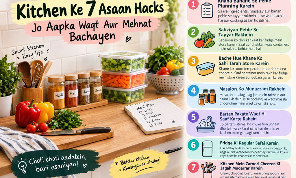 Kitchen Ke 7 Asaan Hacks Jo Aapka Waqt Aur Mehnat Bachayen Or Khush rahen.......